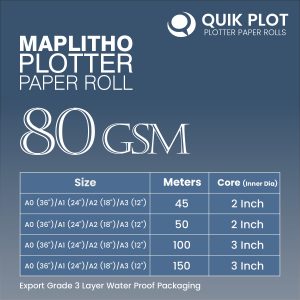 Maplitho Plotter Paper Rolls 80 GSM