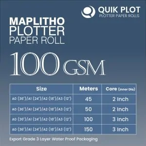 Maplitho Plotter Paper Rolls 100 GSM